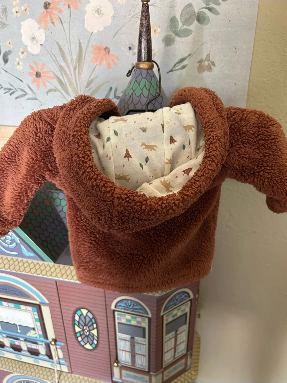 Carter's Brown Teddy Puffer Jacket with Hood and Ear Detail